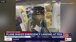 Alaska Airlines flight makes emergency landing at PDX after window blew out [upl. by Odyssey523]