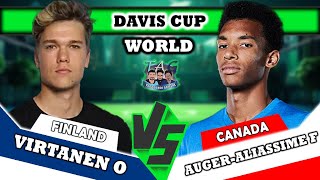 🔴LIVE AUGER  ALIASSIME F VS VIRTANEN O • Davis Cup 2024 groupstage final tennis daviscup [upl. by Eigriv]