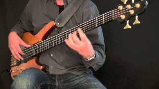 Allemande  JSBach BWV 1009  Achim Kohl 5string ebass with tabs [upl. by Rolando954]