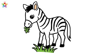 How to draw a zebra Zebra drawing for kids and toddlers [upl. by Astiram]