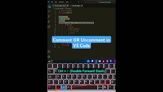 How to comment or uncomment multiple lines in VS Code ⌨️🔥 VSCodeTips [upl. by Paxon]