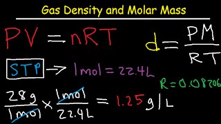 Gas Density and Molar Mass Formula Examples and Practice Problems [upl. by Skerl]