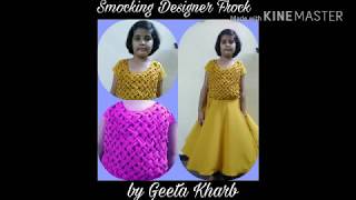 Smocking dress kids Frock Cutting and Stitching [upl. by Laius782]