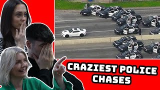 BRITISH FAMILY REACTS  Craziest Police Chases Caught On Camera [upl. by Martreb]