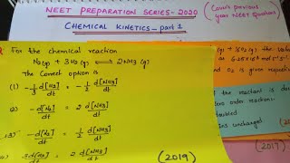 NEET PREPARATION SERIES 2020 previous year NEET questions CHEMICAL KINETICS [upl. by Aviva112]