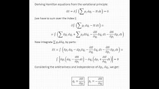 Hamilton equations from a variational principle [upl. by Starobin]