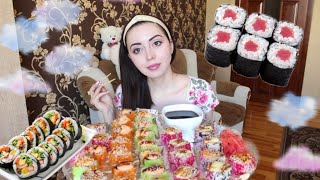 СУШИ РОЛЛЫ MUKBANG  ASMR Ayka Emilly [upl. by Richmal]