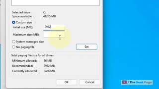 Custom Paging File Size for windows 11 4 GB  8 GB 16 GB RAM [upl. by Nawram]