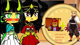 lmk react to redson as kyojure rengoku red son x mei lmk demonslayer [upl. by Ynittirb63]