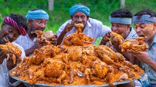 FULL CHICKEN BIRYANI  Whole Chicken Biryani Cooking amp Eating in Village  Arabian Biryani Recipe [upl. by Jagir]