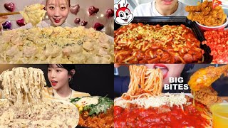 ASMR Pasta Mukbang Compilation  Creamy Pasta Asmr  Satisfying eating sounds [upl. by Bruell69]