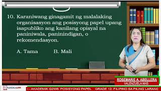 GRADE 12  FILIPINO SA PILING LARANG  AKADEMIK PANUKALANG PROYEKTO [upl. by Aiken]