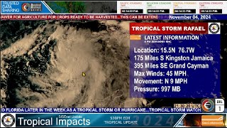 20241104 530pm ET Tropical Storm Rafael Update Tropical Storm Watch for Florida Keys SISE [upl. by Ecneitap]