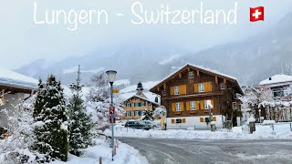 Lungern  Switzerland 🇨🇭 SNOW STORM ❄️ perfect Winter in Switzerland 🥶 [upl. by Akehsay748]