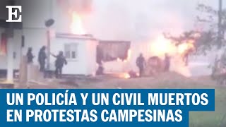 COLOMBIA Al menos dos muertos por protestas contra una petrolera en Caquetá  EL PAÍS [upl. by Ycinuq]