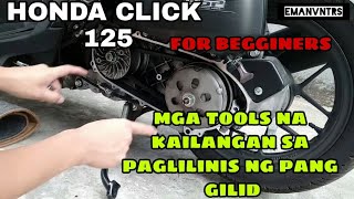 HONDA CLICK 125I MGA TOOLS NA KAILANGAN SA PAGBUKAS NG PANG GILID O CVT [upl. by Paten]