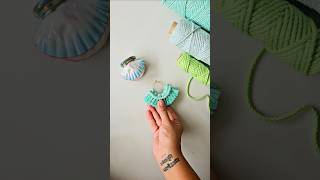 DIY Easy Macramé earrings shorts diy handmade easy macrame trending craft earrings [upl. by Akenal]