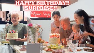 Filipina family birthday surprise for UK Dad [upl. by Thetisa]