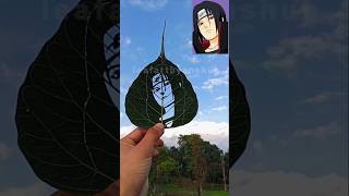 Easy Itachi Uchiha leaf Art in 30 second shorts itachiuchiha leafartist leafartbyanshul itachi [upl. by Yacov641]