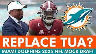 TRADE Tua Tagovailoa amp DRAFT Jalen Milroe Miami Dolphins 2025 NFL Mock Draft  Dolphins Rumors [upl. by Micheal]