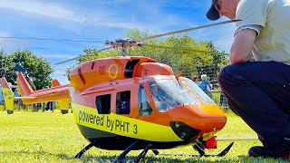 HUGE BK117 EC145 RC SCALE TURBINE HELICOPTER MODEL FLIGHT DEMONSTRATION [upl. by Jehiel450]