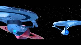 USS Excelsior and USS Enterprise Cruising Side by Side CGI [upl. by Pegg919]