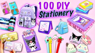 100 DIY STATIONERY IDEAS  Back To School Hacks and Crafts [upl. by Brittni]