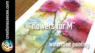 watercolor painting flowers for M [upl. by Sirrep341]