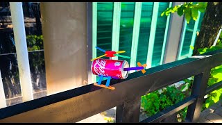 Mini airplane fun project creative ideas using with motor and aluminum can to do at home [upl. by Arlee923]