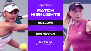 Kateryna Kozlova vs Aliaksandra Sasnovich  2021 Gdynia Round of 32  WTA Match Highlights [upl. by Truitt]