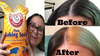 BLEACHING MY HAIR W BAKING SODA amp PEROXIDE  DO NOT TRY THIS AT HOME [upl. by Naginnarb]