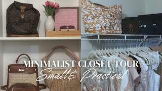 MINIMALIST CLOSET TOUR 2024  SMALL CLOSET ORGANIZATION [upl. by Kayla]