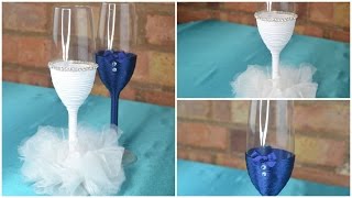 Toasting Glasses for wedding DIY Tutorial [upl. by Ytsirhc]