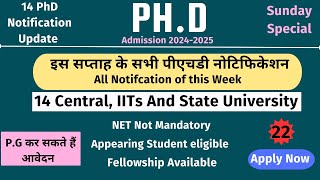 14 ongoing phd admission notification updates 202425  phd admission 2024 theteacherexam [upl. by Atsirc300]