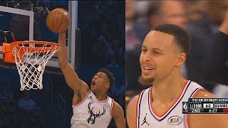 Stephen Curry Craziest AlleyOop To Giannis Antetokounmpo Shocks Entire Crowd 2019 AllStar Game [upl. by Giovanni]