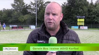 Dronten trainer Gerwin Bos van ASVD Korfbal na oefenwinst op WitBlauw uit Kampen [upl. by Izak]