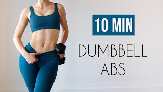 10 MIN WEIGHTED TOTAL CORE  Dumbbell Abs [upl. by Mychael]