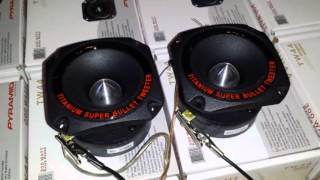 Pyramid Heavy Duty Titanium Super Bullet Tweeter TW44 Demo [upl. by Meraree563]