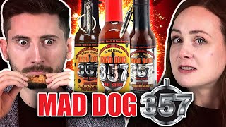 Irish People Try Mad Dog 357 Hot Sauces [upl. by Ayikan]