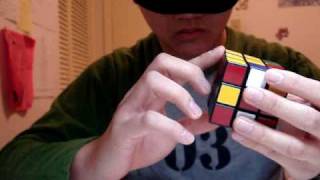 Solving a 3x3x3 Rubiks Cube blindfolded  53468 [upl. by Enale]