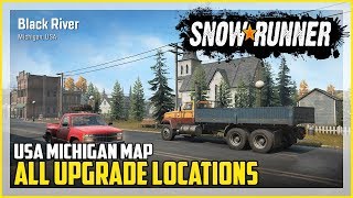 SnowRunner All Upgrade Locations Michigan USA [upl. by Ttayw390]