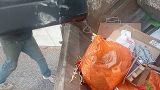 Trash Truck Hopper view pt 4 packing 5 tons [upl. by Pros]