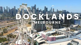 Docklands Wheel Melbourne Drone 4K 2023 [upl. by Ateval932]