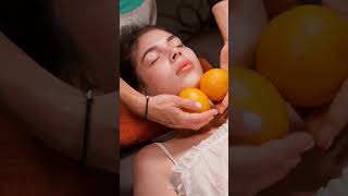 ASMR relaxing face and neck massage with oranges for Lisa asmrmassage [upl. by Rybma]