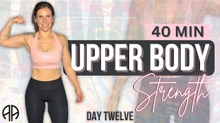 40 Min UPPER BODY KETTLEBELL WORKOUT at Home  STRENGTH  Day 12 KUWTKB  Aryana Active [upl. by Edris]