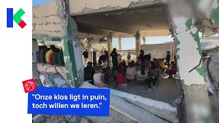 Nog één klaslokaal staat overeind Zo krijgen deze kinderen in Gaza les [upl. by Allets]