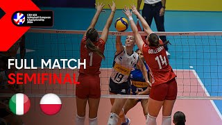 Full Match  Italy vs Poland  CEV U22 Volleyball European Championship 2024  Women SF [upl. by Yelrebma]