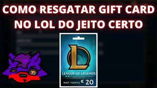 LEAGUE OF LEGENDS  COMO RESGATAR VALE PRESENTE GIFT CARD DO JEITO CERTO  TUTORIAL [upl. by Web]