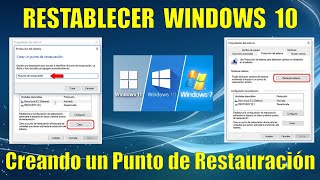 Restaurar Windows 10 A un Punto Anterior Creando Punto de Restauracion [upl. by Aslin]