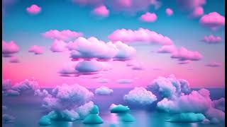 Cartoon cotton candy cloud background  Free motion graphics clouds overlay  Ai generated art [upl. by Otaner807]